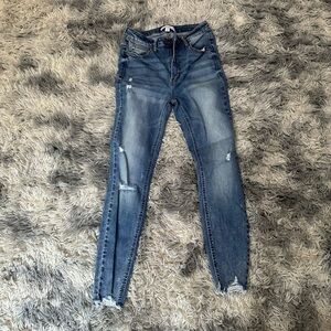 And Now This High Rise Ankle Skinny Stretch Light Wash Denim